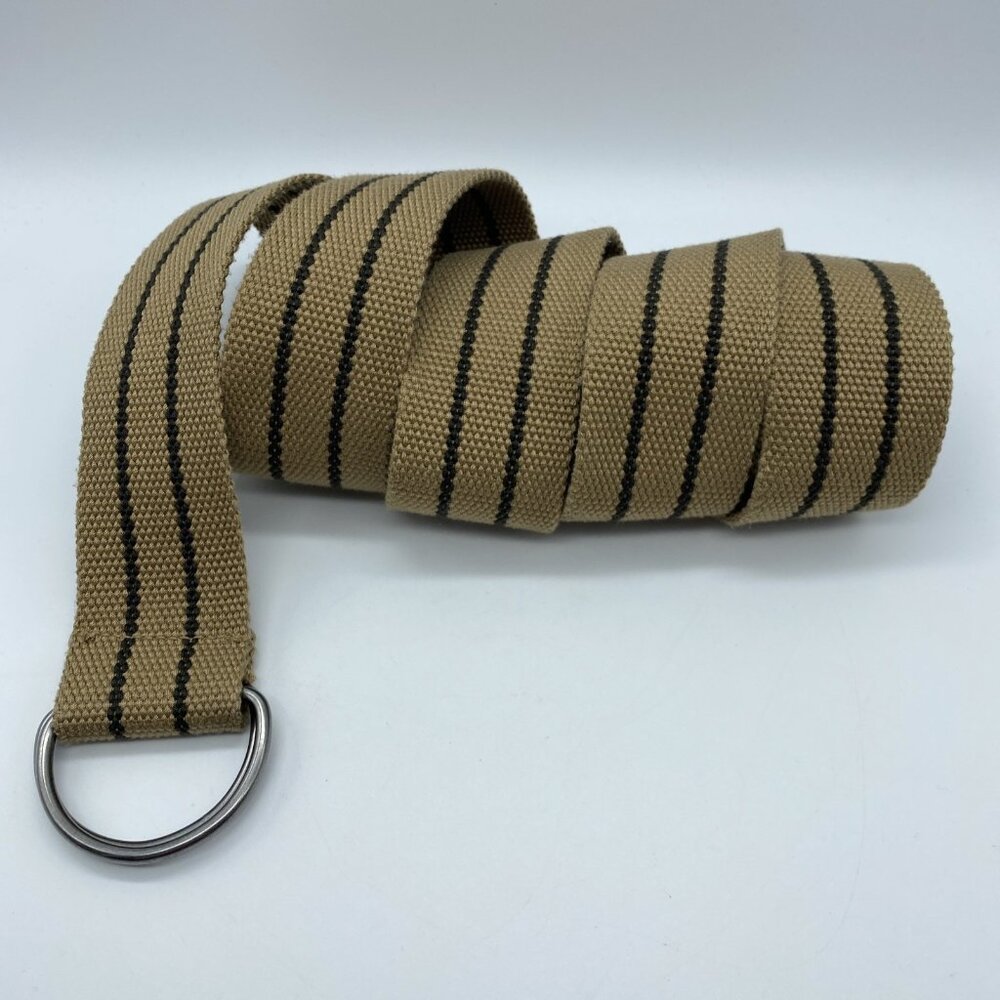 Unbranded Tan Khaki w/ Brown Thread D-Ring Belt Men's Size XL End to End 48"
